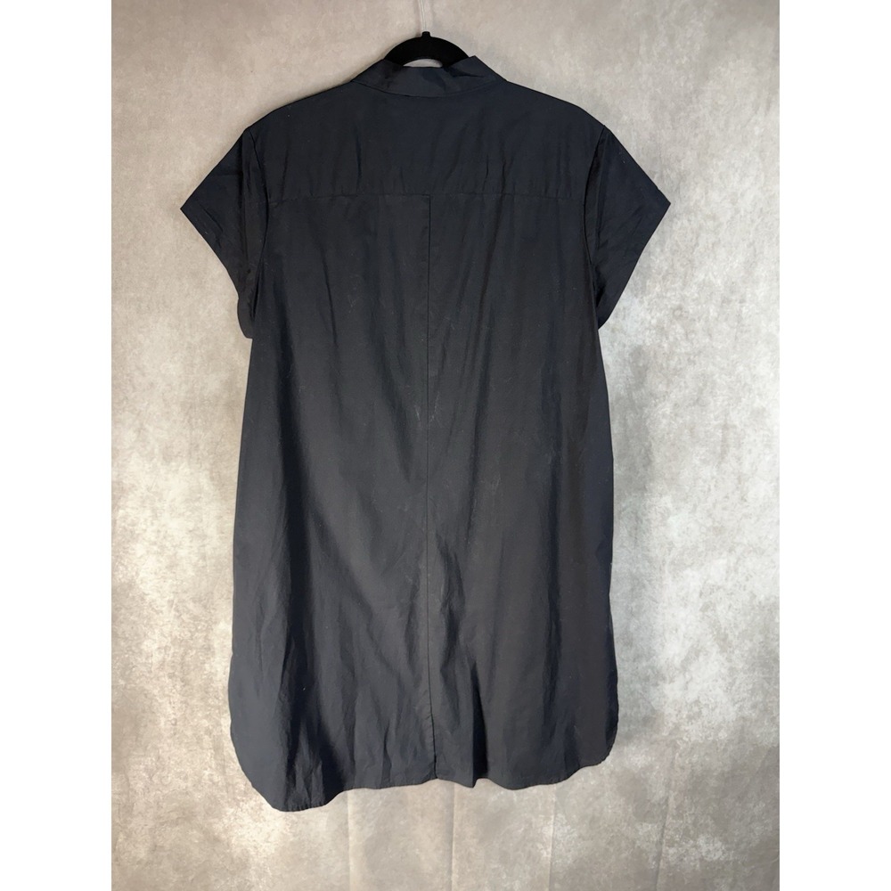 Universal Standard Stretch Poplin Short Sleeve Shirtdress In Black XS 10/12 - Picture 8 of 9